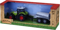 Tractor din plastic cu sunete și lumini, cu remorcă stropitoare