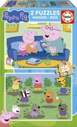 Puzzle din lemn Peppa Purcelușa – 2×25 piese