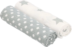 Prosoape tetra din material textil New Baby Softy 90 × 110 cm, gri‑alb, 2 buc.