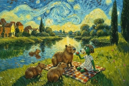 Puzzle Trefl hrănirea capibarelor – 100 piese