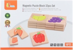 Puzzle magnetic din lemn cu fructe