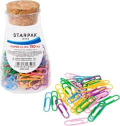 set de agrafe de birou colorate în borcan