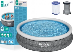 Piscină gonflabilă BESTWAY Fast Set 366 × 76 cm cu filtru
