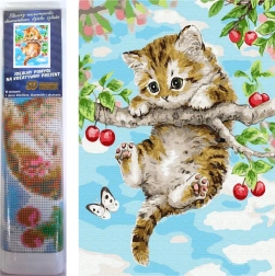 Norimpex Pictură cu diamante Pisoi pe cireș 30x40 cm