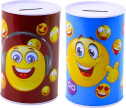 Pusculiță metalică emoji albastru și maro