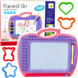 Tablă de desen magnetică cu ștampile Roz