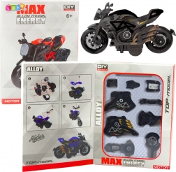 Model metalic de motocicletă de asamblat 1:14 negru-auriu