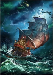 Pictură cu diamante Velier în furtună 30x40 cm