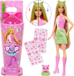 barbie pop reveal shakes păpușă cu pisoiaș și accesorii