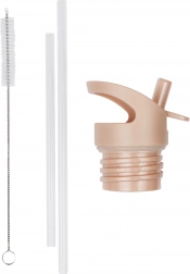 A Little Lovely Company set de capac, periuță și pai pentru sticla din inox 350 ml – Curcubeu