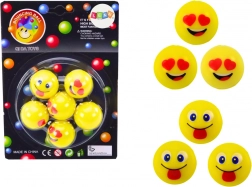 Set de mingi galbene săltăreţe Emoji 6 buc