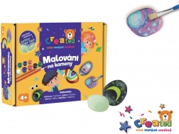 Set pentru pictat pietre care strălucesc în întuneric cu vopsele și pensule CREATED