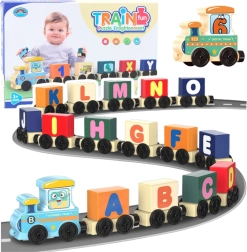 Set educațional tren cu litere și cifre, colorat, 16 piese