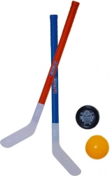 Crose de hochei de teren din plastic 72 cm cu minge de floorball și puc (2 buc.)