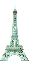 Puzzle 3D din lemn Turnul Eiffel turcoaz