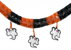 Ghirlandă de hârtie pentru Halloween cu fantome, 3 m