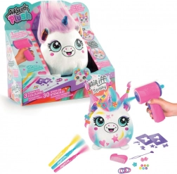 Set creativ Airbrush Hair'iffic cu pluș de păr