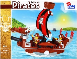 Set de construcție corabie de pirați cu minifigurine