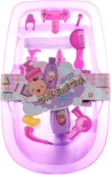 Cădiță din plastic pentru păpuși cu accesorii (39 × 24,5 × 8 cm)