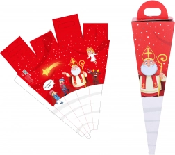 Cornet Moș Nicolae roșu 50 cm