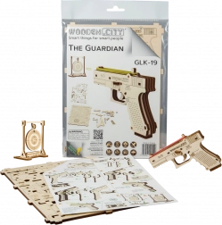 Puzzle 3D din lemn pistol WOODEN CITY Guardian GLK-19
