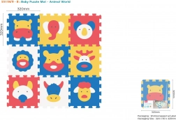 Puzzle din spumă cu animale, 9 piese, EVA, 10m+, asamblare forme 3D