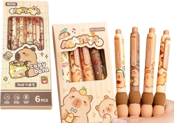 Set de pixuri Capibara 6 bucăți cerneală albastră