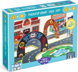 Djeco Puzzl’Up oraș – puzzle șosele și pistă urbană (33 piese)