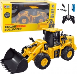 Buldozer RC galben controlat de la distanță