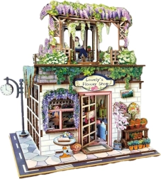 Puzzle 3D din lemn – florărie cu efecte luminoase
