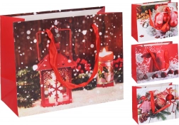 Pungă cadou din hârtie de Crăciun, mărimea S, 18 × 23 × 10 cm