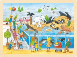 Puzzle din lemn Vizită la Zoo 48 de piese