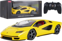 Mașină Lamborghini Countach LPI 800-4 galbenă cu telecomandă Rastar, 1:16
