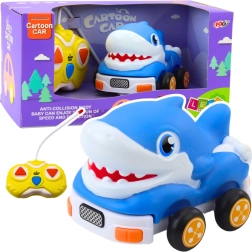 Mașinuță distractivă cu telecomandă Rechin în culoare albastră