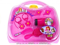 geantă pentru micuța prințesă – set de coafură cu foehn, coroniță și bijuterii