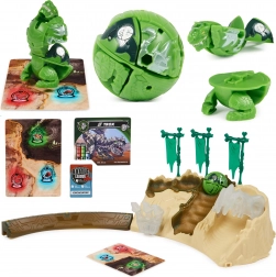 Set de Antrenament Bakugan cu figurina verde Titanium Trox de la Spin Master – joc strategic și arenă de antrenament