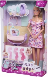 păpușă Steffi Love Hello Baby cu burtică în creștere și bebeluș
