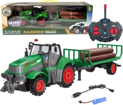tractor rc cu remorcă pentru bușteni 1:24 woopie