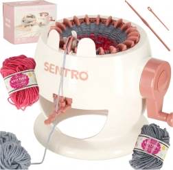 Mașină circulară de tricotat cu 22 ace și set de fire