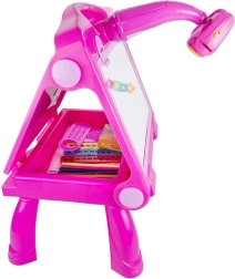 Tablă roz cu proiector pentru desen și pictură