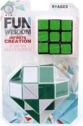 Cub de asamblare și puzzle în formă de inimă, set 2 buc