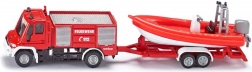 Siku Super autospecială de pompieri UNIMOG cu barcă – model 1:87