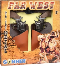 set de revolvere metalice de cowboy gonher