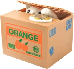 Pușculiță interactivă cu pisică – cutie pentru monede