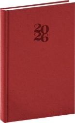 Agenda zilnică Essenza 2026, culoare cireș, 15 x 21 cm