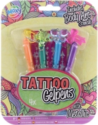 Pixuri gel metalice pentru tatuaje temporare cu șabloane, set de 4 bucăți