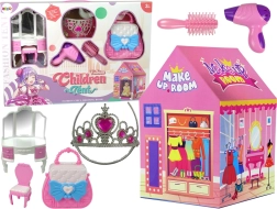 Cort roz pentru copii pentru prințese cu coroană