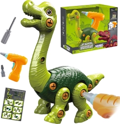 Set de construcție cu șuruburi Woopie Brachiosaurus cu bormașină