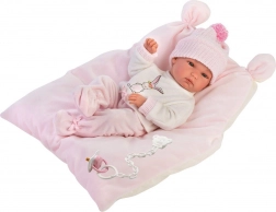 Llorens New Born fetiță – păpușă realistă bebeluș 35 cm, corp integral din vinil