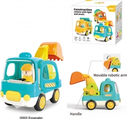 Buldozer interactiv pentru copii cu lumini și sunete